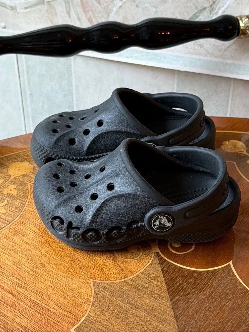 Black Toddler Crocs Clogs Slip-On Shoes 6 6c Baya Clog